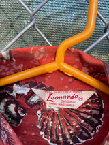 Men's vintage 1950's/1960's Leonardo label short sleeve button up rayon shirt in brown color with all over fish and seashell print.