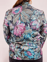 long sleeve floral printed blazer