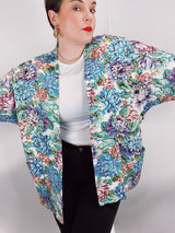 floral print open duster