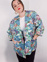 floral print open duster