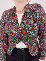 confetti print blouse