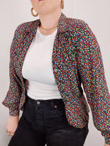 confetti print blouse