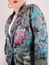 long sleeve floral printed blazer