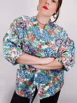 floral print open duster