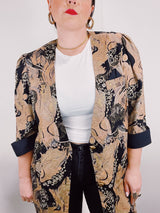 abstract printed blazer