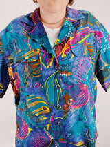 short sleeve fish print blouse