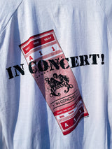 Women's or men's vintage 1986 Tee Jays, Made in USA label short sleeve white raglan t-shirt with Alabama band tour graphic on front and back.