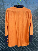 Men's vintage 1930's/1940's Town Talk Menswear label long sleeve orange and white button up western style cowboy shirt.