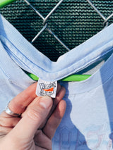 Women's or men's vintage 1970's Hanes, Made in the USA label sleeveless single stitch light blue graphic band tee with Blue Oyster Cult graphic on the front.