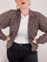 confetti print blouse