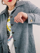 long sleeve heather grey button up cardigan