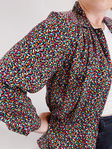 confetti print blouse