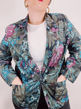 long sleeve floral printed blazer
