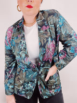 long sleeve floral printed blazer