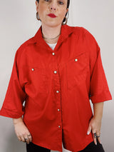 1980's red blouse