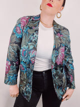 long sleeve floral printed blazer