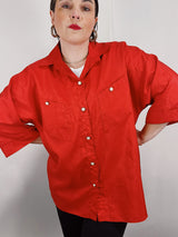 1980's red blouse