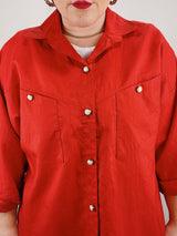 1980's red blouse