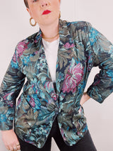 long sleeve floral printed blazer