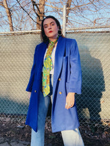 long blue pea coat