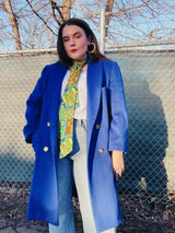 long blue pea coat