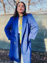 long blue pea coat