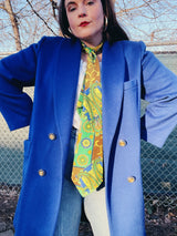 long blue pea coat
