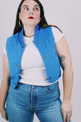 sleeveless blue corduroy 80's Levi's vest