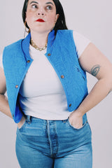 sleeveless blue corduroy 80's Levi's vest