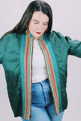 long sleeve green windbreaker 1970's