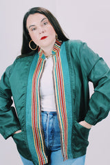 long sleeve green windbreaker 1970's