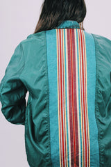 long sleeve green windbreaker 1970's