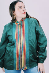 long sleeve green windbreaker 1970's