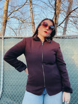 brown jacket with faux fur trim