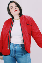 long sleeve red quilted liner jacket