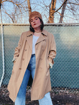 tan trench coat