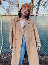tan trench coat