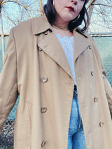 tan trench coat