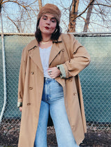 tan trench coat