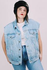 sleeveless lightweight denim vest
