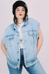 sleeveless lightweight denim vest