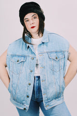 sleeveless lightweight denim vest