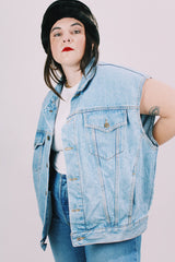 sleeveless lightweight denim vest