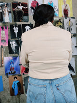 cropped beige blazer