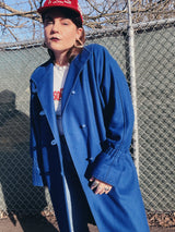 long wool coat in blue
