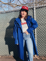 long wool coat in blue