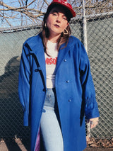 long wool coat in blue