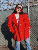 red wool coat