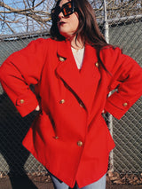 red wool coat