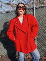 red wool coat